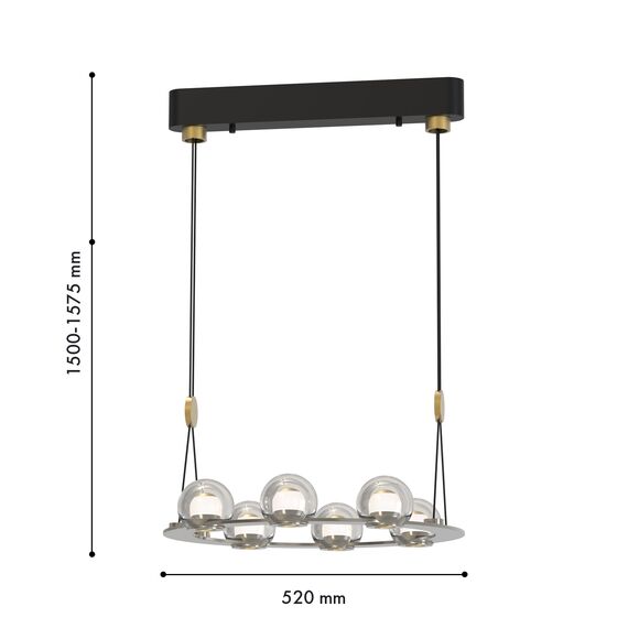 Favourite 4291-6P, подвесная люстра, D520xH1500/1575, 6xLEDx7.5W, 3600LM, 4000K, included, изображение 2