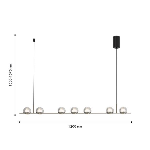 Favourite 4291-7P, подвесная люстра, L1200xH1500/1575, 7xLEDx7W, 3900LM, 4000K, included, изображение 2
