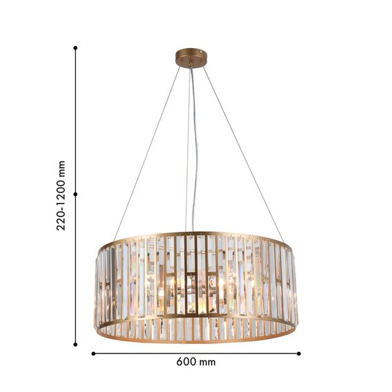 F-Promo 4483-6P, подвесная люстра, D600xH220/1200, 6xE14x60W, excluded, изображение 3