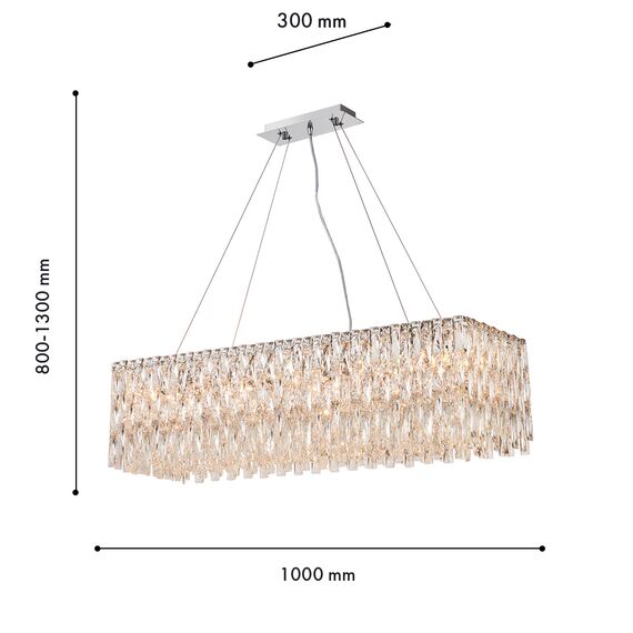 Favourite 4723-10P, подвесная люстра, L1000xW300xH250/1300, 10xE14x40W, excluded