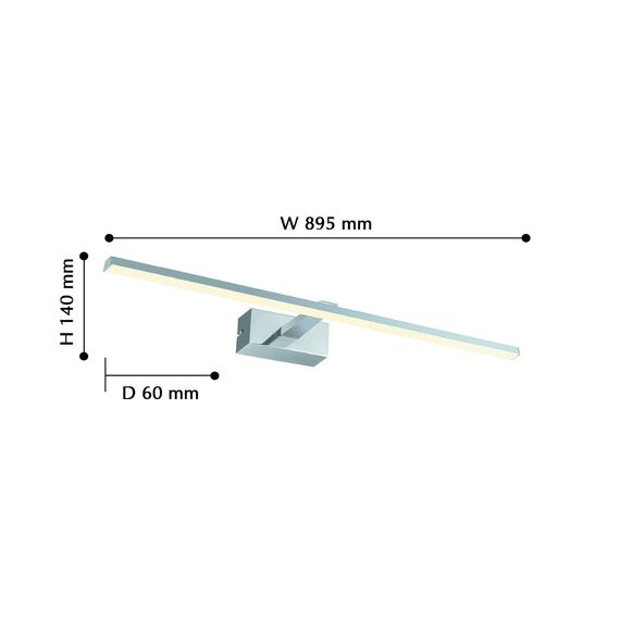 Favourite 2433-3W, настенный светильник, D140xW880xH60, 1xLEDx16W, 1280LM, 4000K, IP44, included, изображение 3