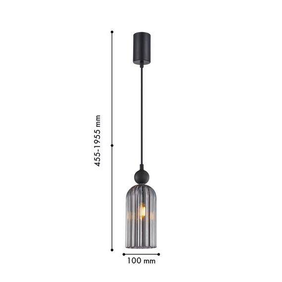 F-Promo 4366-1P, подвес, D100xH455/1955, 1xE14x40W, excluded, изображение 2