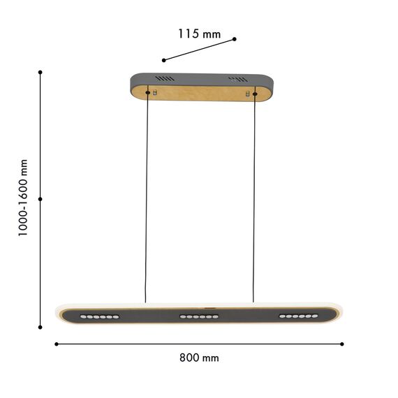 F-Promo 4472-3P, подвесная люстра, L800xW115xH1000/1600, LEDx63W, 4600LM, 3000-6500K, included, remote control, изображение 3