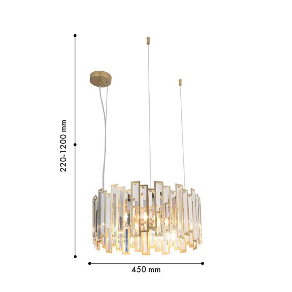 F-Promo 4484-4P, подвесная люстра, D450xH220/1200, 4xE14x60W, excluded, изображение 3