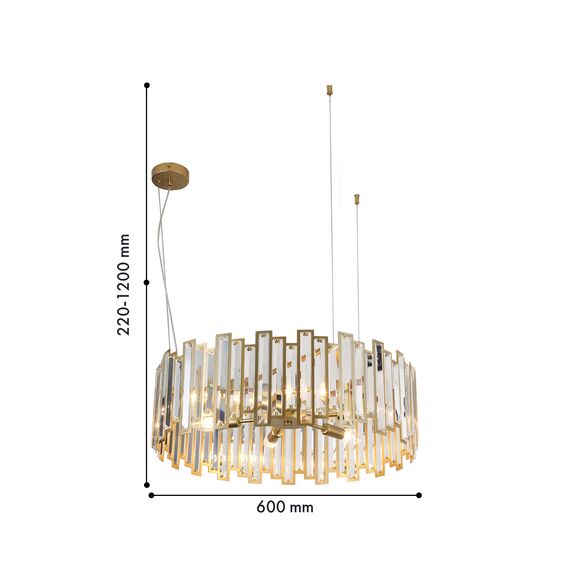 F-Promo 4484-6P, подвесная люстра, D600xH220/1200, 6xE14x60W, excluded, изображение 3