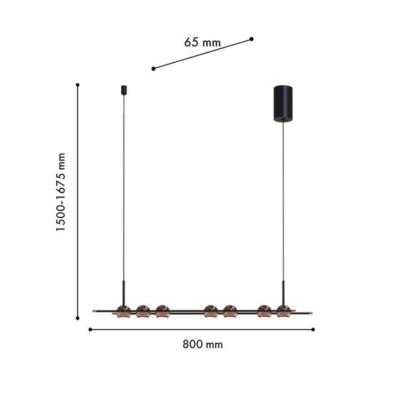 Favourite 4561-7P, подвесная люстра, L800xW65xH1500/1675, 7xLEDx4W, 1680LM, 4000K, included, изображение 2