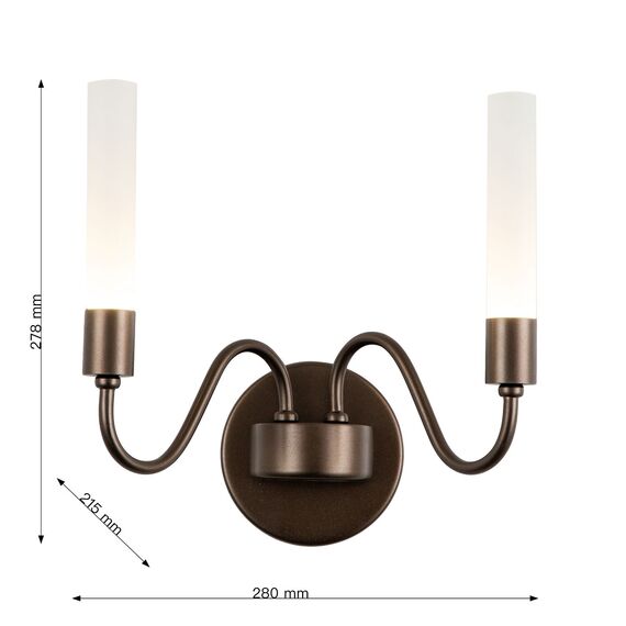 Favourite 3014-2W, настенный светильник, D215xW280xH280, 2xG9LEDx7W, 600LM, 3000K, included, изображение 3