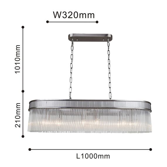 Favourite 4201-12P, подвесная люстра, L1000xW320xH380/1220, 12xE14x40W, excluded, изображение 3