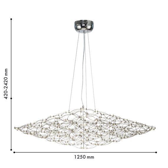 Favourite 4305-12P, подвесная люстра, D1250xH420/2420, LEDx143W, 6200LM, 3000K/4500K/6000K, included, remote control, изображение 3