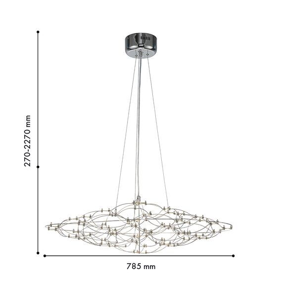 Favourite 4305-8P, подвесная люстра, D785xH270/2270, LEDx46W, 5580LM, 3000K/4500K/6000K, included, remote control, изображение 3