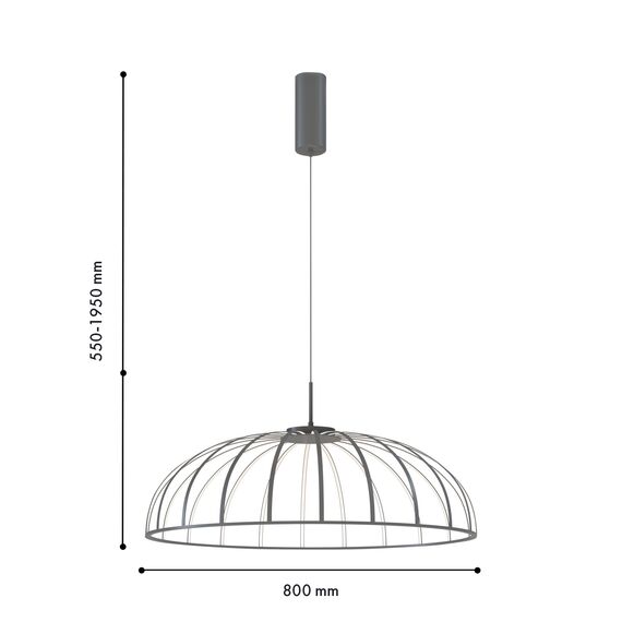 Favourite 4285-8P, подвесная люстра, D800xH550/1950, LEDx70W, 7000LM, 4000K, included, изображение 2