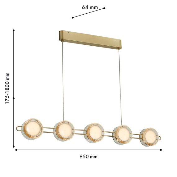 Favourite 4334-10P, подвесная люстра, L950xW64xH175/1800, 10xLEDx4W, 3200LM, 4000K, included, изображение 2