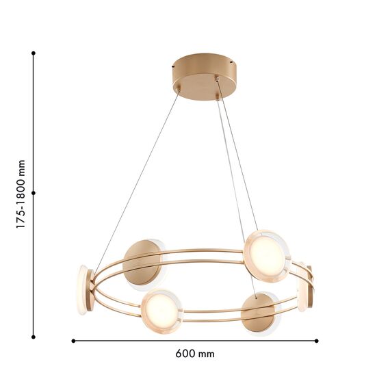 Favourite 4334-6P, подвесная люстра, D600xH175/1800, 6xLEDx4W, 1920LM, 4000K, included, изображение 2