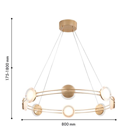 Favourite 4334-8P, подвесная люстра, D800xH175/1800, 8xLEDx4W, 2560LM, 4000K, included, изображение 2