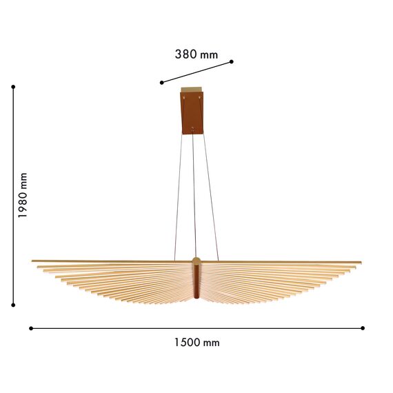 Favourite 4380-1P, подвесная люстра, L1500xW380xH1980, LEDx120W, 7200LM, 4000K, CRI>90, included, изображение 2