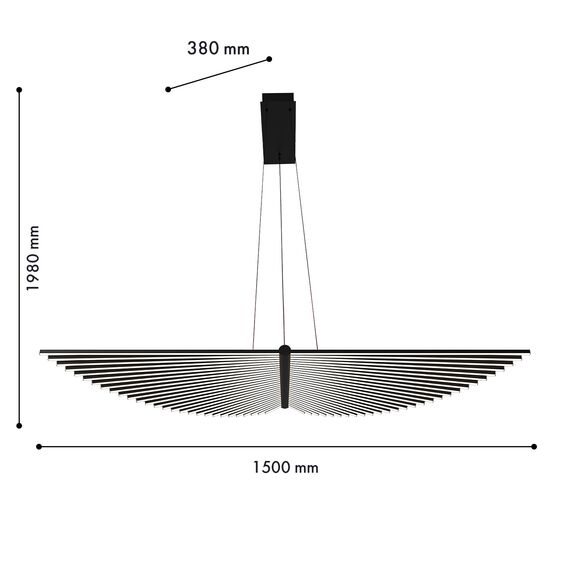 Favourite 4381-1P, подвесная люстра, L1500xW380xH1980, LEDx120W, 7200LM, 4000K, CRI>90, included, изображение 2