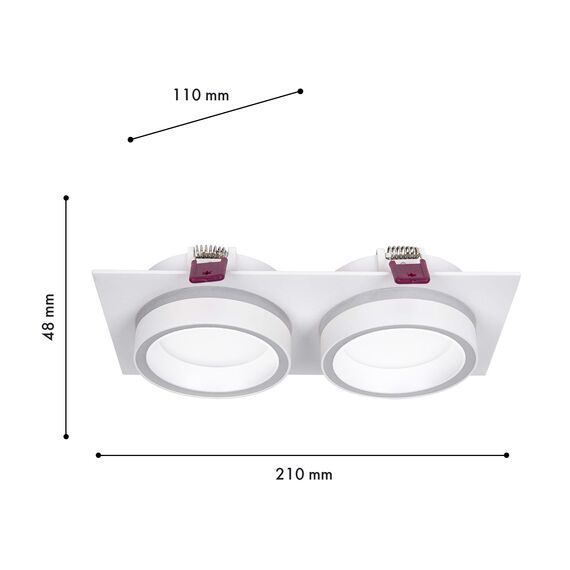 Favourite 4650-2C, врезной светильник, L215xW108xH44, cutout:L186xW92, 2xGX53LEDx15W, IP20, excluded, изображение 3