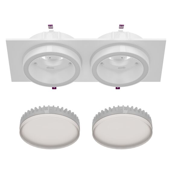 Favourite 4650-2C, врезной светильник, L215xW108xH44, cutout:L186xW92, 2xGX53LEDx15W, IP20, excluded, изображение 4