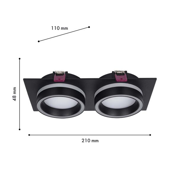 Favourite 4651-2C, врезной светильник, L215xW108xH44, cutout:L186xW92, 2xGX53LEDx15W, IP20, excluded, изображение 3