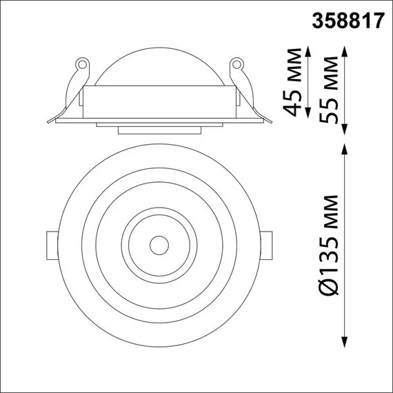 NOVOTECH 358817 SPOT NT21 278 белый Светильник встраиваемый светодиодный IP20 LED 18W 1600Лм 4000K 220V GESSO, изображение 2