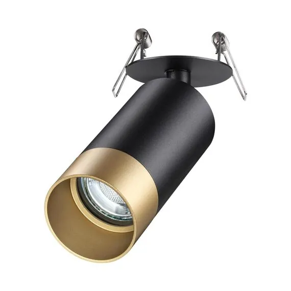NOVOTECH 370875 SPOT NT22 310 черный/золото Светильник встраиваемый IP20 GU10 9W 220V SLIM