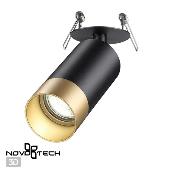 NOVOTECH 370875 SPOT NT22 310 черный/золото Светильник встраиваемый IP20 GU10 9W 220V SLIM, изображение 4