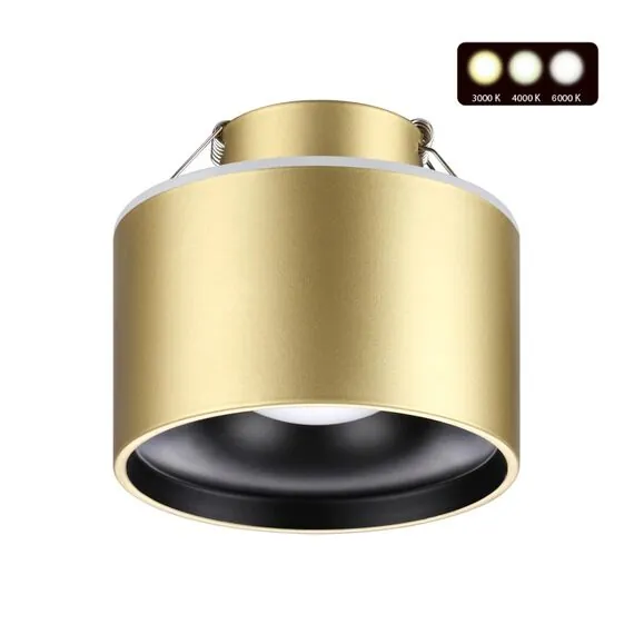 NOVOTECH 358963 SPOT NT22 272 бронза св. Светильник встраиваемый с переключ. цв. температуры IP20 LED 3000К\4000К\6000К 12W вниз + 3W вверх 110-265V GIRO