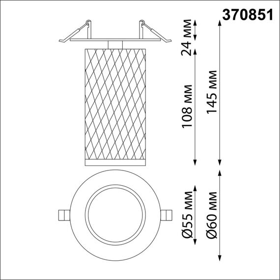 NOVOTECH 370851 SPOT NT22 312 черный Светильник встраиваемый IP20 GU10 9W 220V BRILL, изображение 2