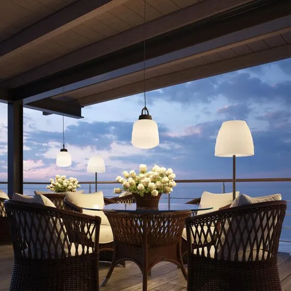 NOVOTECH 370601 STREET NT19 383 белый абажур/черная арматура  Ландшафтный подвес IP44 E27 60W 100-240V CONTE, изображение 3