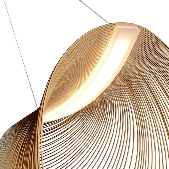 ST LUCE SL6900.503.32 Светильник подвесной ST-Luce Белый/Древесный LED 1*32W 4000K, изображение 2