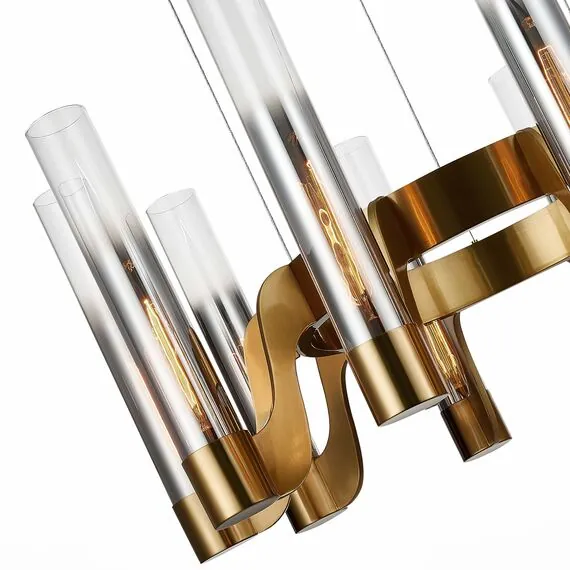 ST LUCE SL1235.303.10 Люстра подвесная ST-Luce Латунь/Хром, Прозрачный E14 10*40W, изображение 2