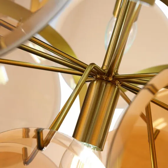 ST LUCE SL1161.333.09 Люстра подвесная ST-Luce Латунь/Янтарный E14 9*60W, изображение 7