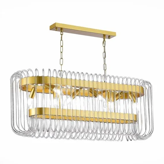 ST LUCE SL1228.203.08 Люстра подвесная ST-Luce Золотистый/Прозрачный E14 8*40W