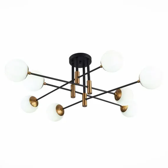 ST LUCE SL1203.402.08 Люстра потолочная ST-Luce Бронза,Черный/Белый E27 8*40W