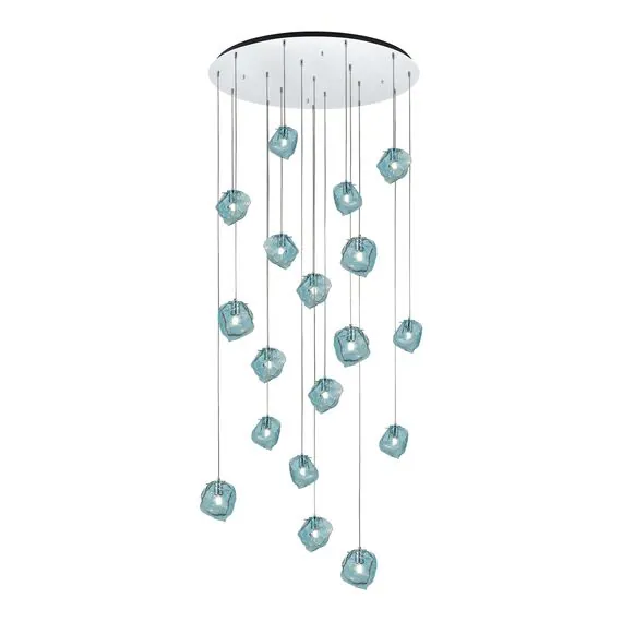 ST LUCE SL1175.113.18 Светильник подвесной ST-Luce Хром/Светло-голубой E14 18*40W