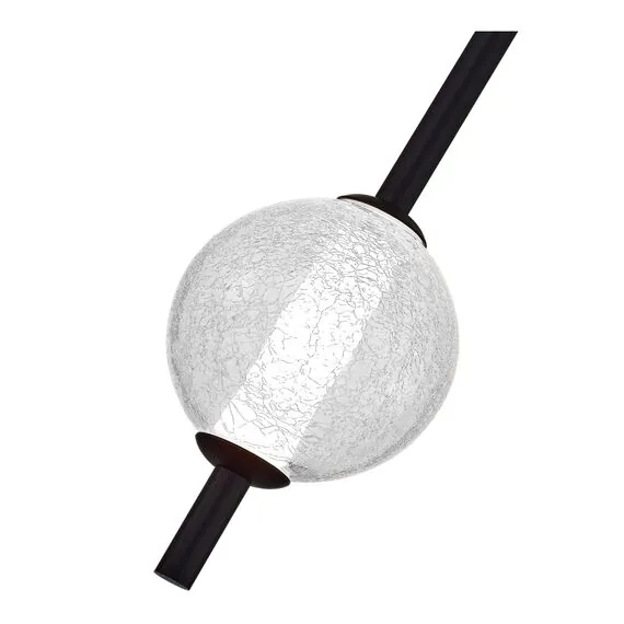 ST LUCE SL6120.403.01 Светильник подвесной ST-Luce Черный/Прозрачное кракелированное стекло LED 1*8,5W 3000K, изображение 2
