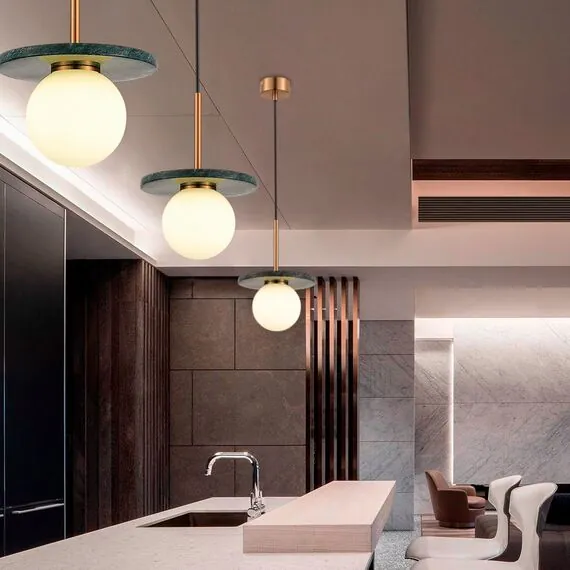 ST LUCE SL1191.363.01 Светильник подвесной ST-Luce Латунь/Латунь, Зеленый G9 1*5W 4000K, изображение 4