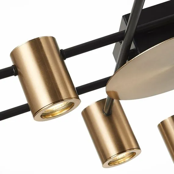 ST LUCE SL1207.402.08 Светильник потолочный ST-Luce Черный/Латунь GU10 8*7W, изображение 2