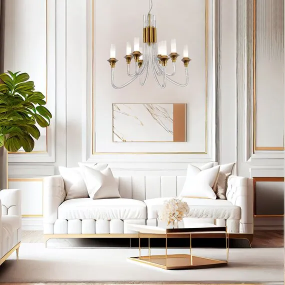 ST LUCE SL1241.203.08 Люстра подвесная ST-Luce Золотистый/Белый E14 8*40W, изображение 4