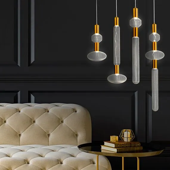 ST LUCE SL6117.213.02 Светильник подвесной ST-Luce Латунь/Золотой, Прозрачный LED 2*3W 3000K, изображение 4