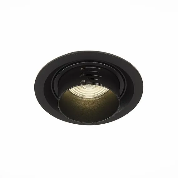 ST LUCE ST701.448.12 Светильник встраиваемый. Zoom Черный LED 1*12W 4000K 960Lm Ra90 15°-60° IP20 D115xH95 170-240V