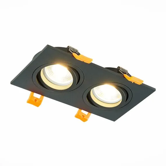 ST LUCE ST251.408.02 Светильник встраиваемый. Черный GU10 2*50W  IP20 L170xW92xH27 220V Без ламп